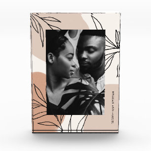 Botanical Earth Tone Splashes Photo and Name Block