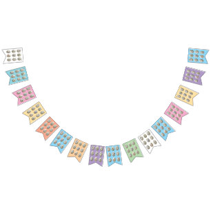 Botanical Easter Egg Bunting Multi colour Garland Flags