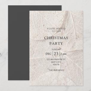 Botanical Ebony & Ivory Christmas Holiday Party  Card