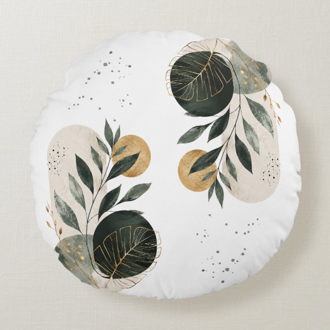 Botanical Elegance Dinning Collection Round Pillow (Front)
