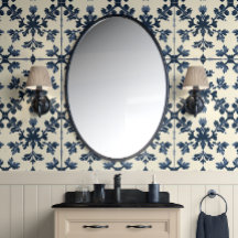 Botanical Elegance - Navy and Ivory - Traditional