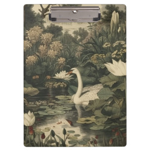 Botanical Elegance – Swan in the Forest Clipboard