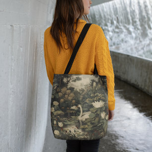 Botanical Elegance – Swan in the Forest Tote Bag