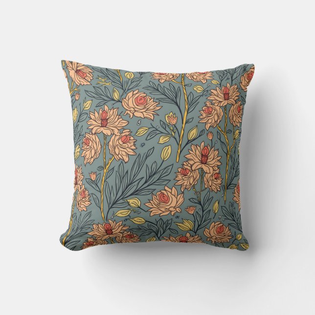 Botanical Elegance Throw Pillow (Front)