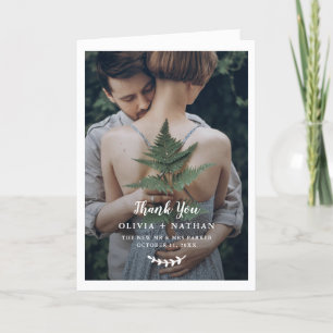 Botanical Elegance   Two Photo Wedding Thank You Card