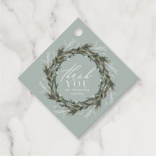 Botanical elegant modern baby shower thank you favour tags