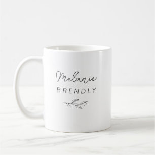 Botanical Elegant Modern Minimalist White Coffee Mug