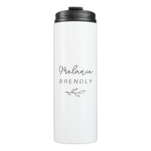 Botanical Elegant Modern Minimalist White  Thermal Tumbler