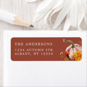 Botanical Elegant Pumpkins Fall Return Address