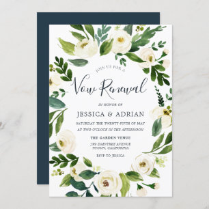 Botanical Elegant Wreath Garden Vow Renewal Invitation