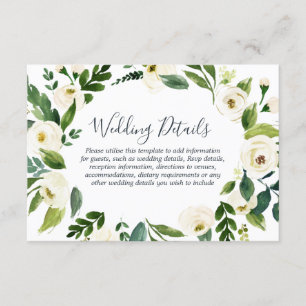 Botanical Elegant Wreath Garden Wedding Details Enclosure Card