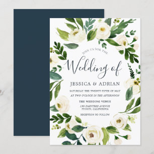 Botanical Elegant Wreath Garden Wedding Invite