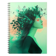 Botanical Emerald Woman Notebook