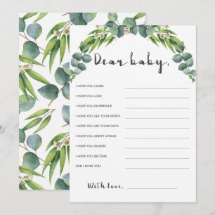 Botanical Eucalyptus Baby Shower Wishes for Baby