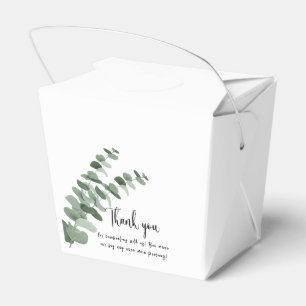 Botanical Eucalyptus Black and White Wedding  Favor Box