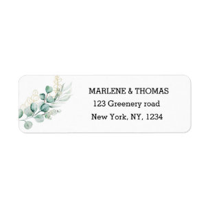 Botanical Eucalyptus Branch Return Address 