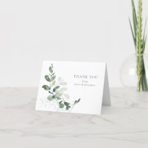 Botanical Eucalyptus Custom Wedding Folded Thank You Card