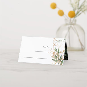 Botanical Eucalyptus Elegant Premium Onyx Fall Place Card
