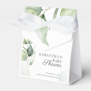 Botanical Eucalyptus Foliage Baby Shower Favor Box