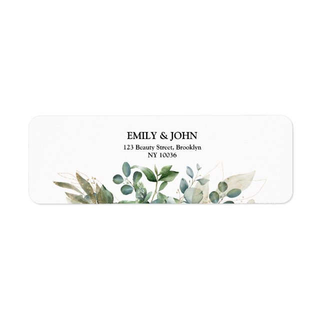 Botanical Eucalyptus Gold Leaf Modern Design (Front)