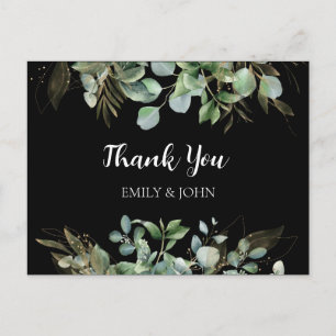 Botanical Eucalyptus Gold Leaf Modern Design Postcard