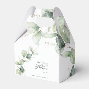 Botanical Eucalyptus Greenery Baby Shower Favor Box