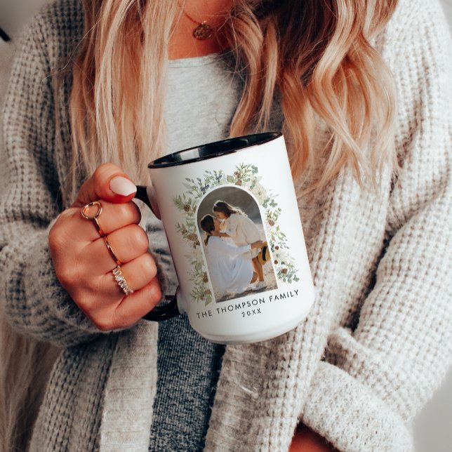 Botanical Eucalyptus Greenery Custom Christmas Coffee Mug (Creator Uploaded)