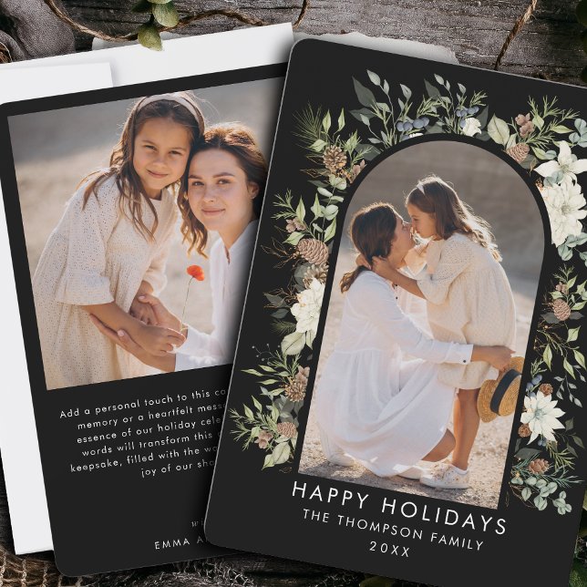 Botanical Eucalyptus Greenery Custom Christmas Holiday Card (Creator Uploaded)