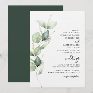 Botanical Eucalyptus Greenery Foliage Wedding Invitation