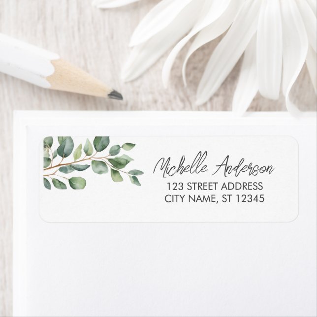 Botanical Eucalyptus Greenery Return Address (Insitu)