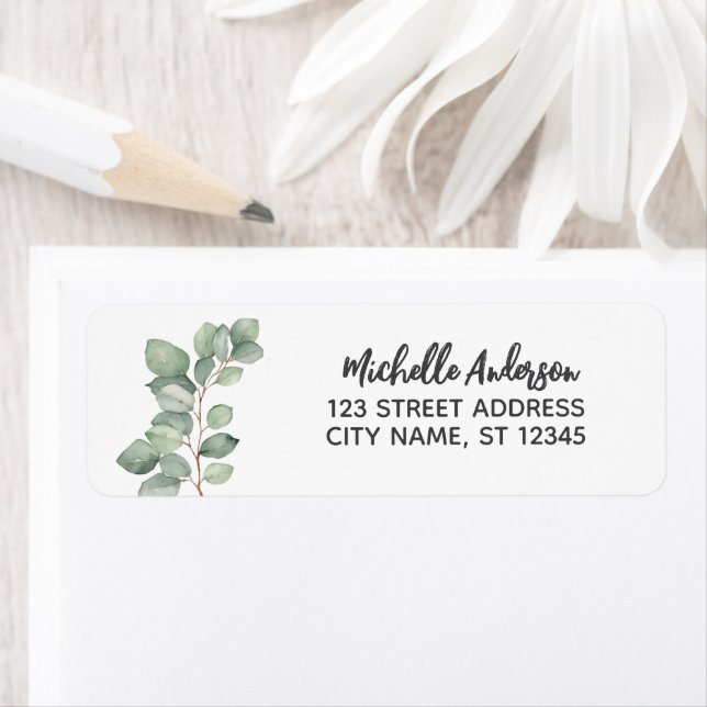 Botanical Eucalyptus Greenery Return Address (Insitu)