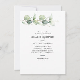 Botanical Eucalyptus Greenery Rustic Wedding Invitation