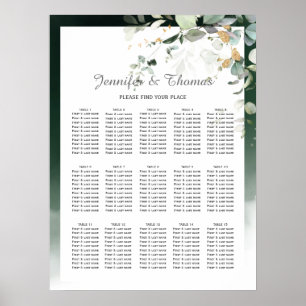 Botanical Eucalyptus Greenery Seating Charts