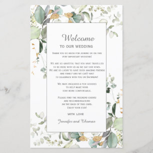  Botanical Eucalyptus Greenery Weclome Program