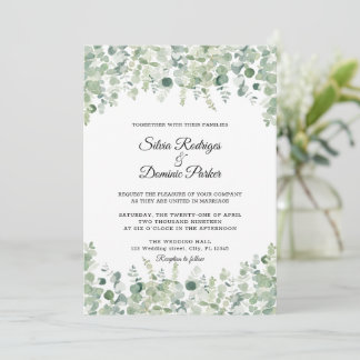 Botanical Eucalyptus Greenery  Wedding Invitation