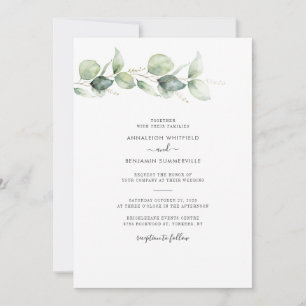 Botanical Eucalyptus Leaves Greenery Wedding Invitation