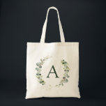 Botanical Eucalyptus Monogram Greenery Wedding Tote Bag<br><div class="desc">Eucalyptus Greenery Succulent Botanical Watercolor Spring Wedding Monogram Tote Bags on canvas background - includes beautiful and elegant script typography with modern botanical leaves and greenery for the special Wedding, Bridal Shower, Baby Shower, Bachelorette Party, Sweet 16, 16th, 18th, 21st, 30th, 40th, 50th, 60th, 70th, 80th, 90th, 100th birthday celebration....</div>