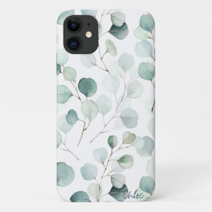 Botanical Eucalyptus Pattern Personalized iPhone 11 Case