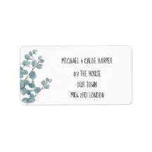 Botanical Eucalyptus Return Address Label