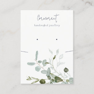 Botanical Eucalyptus Stud Earring Necklace Display Business Card