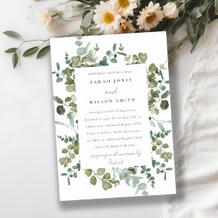 Botanical Eucalyptus Watercolor Rehearsal Dinner Invitation