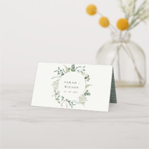 Botanical Eucalyptus Watercolor Wedding Reception Place Card