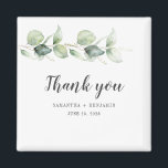 Botanical Eucalyptus Watercolor Wedding Thank You Magnet<br><div class="desc">For all those who showed up to celebrate your special day with you, this elegant botanical geometric floral thank you card featuring eucalyptus leaves perfect when you want to say thank you and leave a lasting memory. Easily change the details on front and the custom message on the reverse side...</div>
