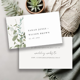 Botanical Eucalyptus Watercolor Wedding Website Enclosure Card