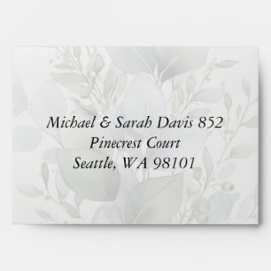 Botanical Eucalyptus Wedding Invitation Liner Sets Envelope