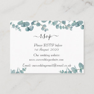Botanical Eucalyptus Wedding RSVP Enclosure Card