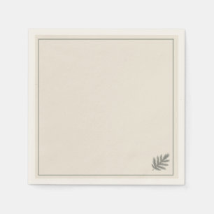 Botanical Evergreen Minimalist   Neutral Rustic  Napkin