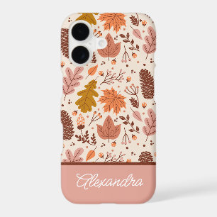 Botanical Fall Floral Leaves Script Name