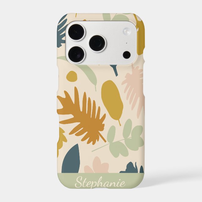 Botanical Fall Flowers Leaves Pattern Personalized (Back)