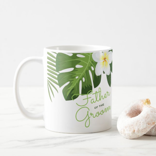 Botanical Father of the Groom Hawaiian Wedding Coffee Mug (With Donut)